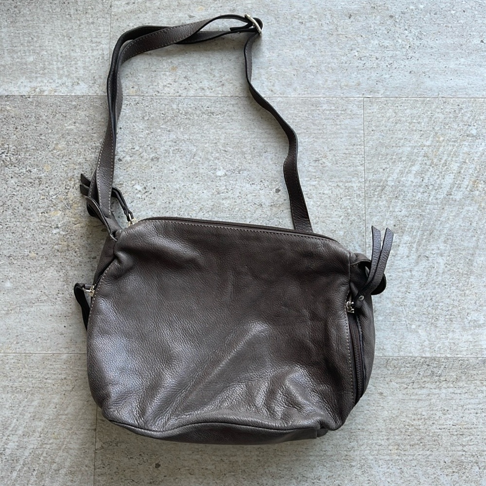 Grey Italian leather purse